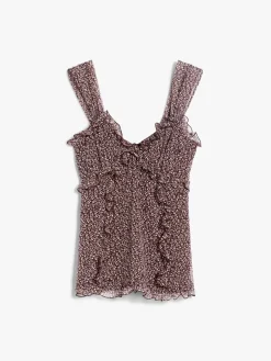 Top in georgette di seta stampata
