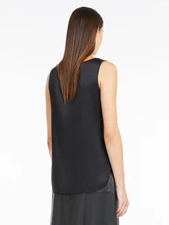 Top in raso di seta stretch