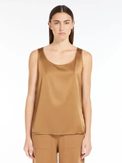 Top in raso di seta stretch