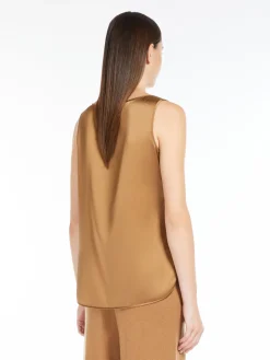 Top in raso di seta stretch