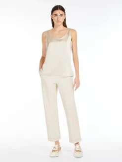 Top in raso di seta stretch