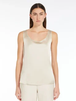 Top in raso di seta stretch