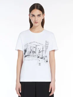T-shirt in jersey con stampa