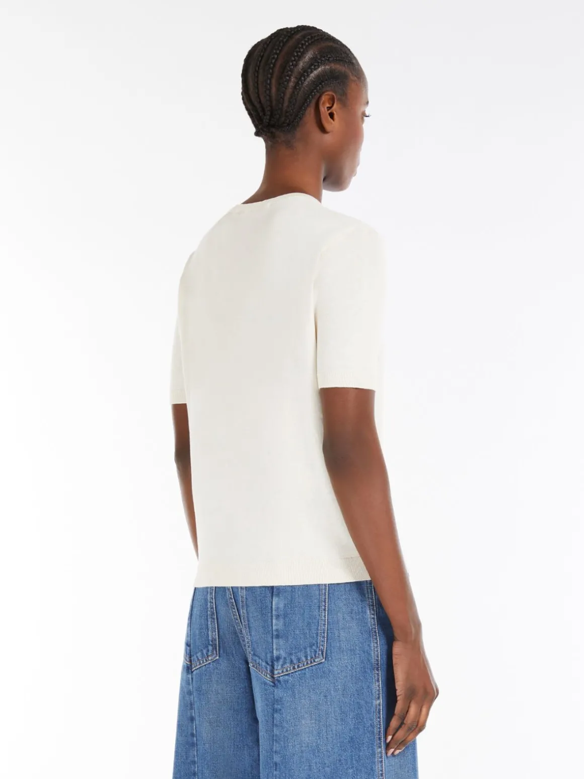 T-shirt in maglia di seta e cotone