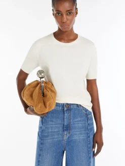 T-shirt in maglia di seta e cotone