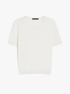 T-shirt in maglia di seta e cotone