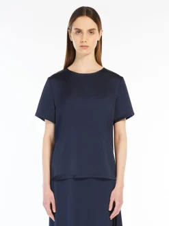 T-shirt in raso e jersey